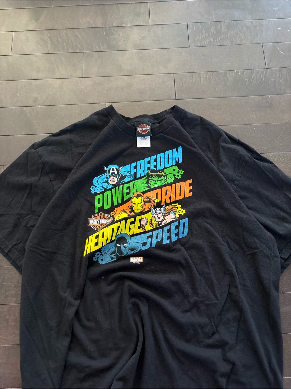 Harley Davidson/marvel shirt
